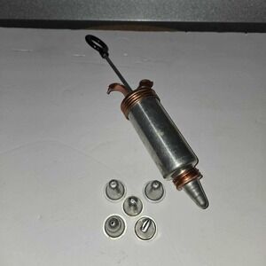 Vintage Aluminum Pastry Decorator‎ Icing Syringe Set with 6 Tips